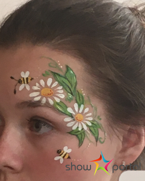 Malování na obličej facepainting a dětské třpytivé tetování airbrush